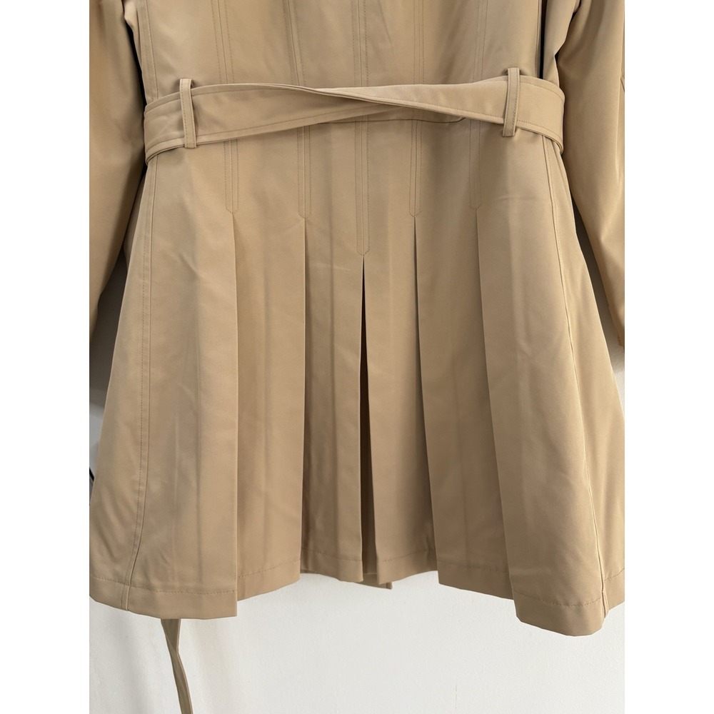 NWT Kate Spade Trench Coat Tan Carmel Classic Pleated Back Skirt Size Woman XXL - Picture 9 of 14